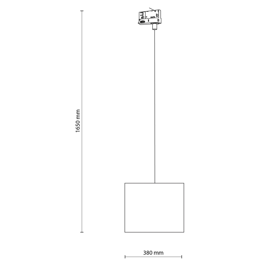 Подвесная люстра для 3-фазной трековой системы TRACER 1xE27/15W/230V диаметр 30 см черный/белый