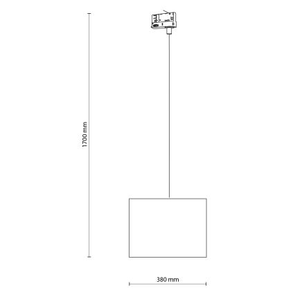 Подвесная люстра для 3-фазной трековой системы TRACER 1xE27/15W/230V диаметр 38 см черный/серый
