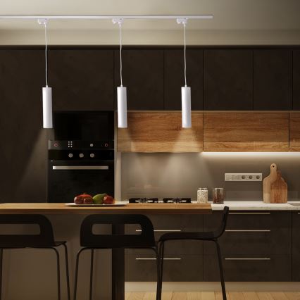 Подвесная люстра для трековой системы MARIBEL 3xGU10/10W/230V + 1 м рейка система белый