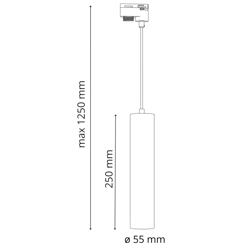 Подвесная люстра для трековой системы MARIBEL 3xGU10/10W/230V + 1 м рейка система белый