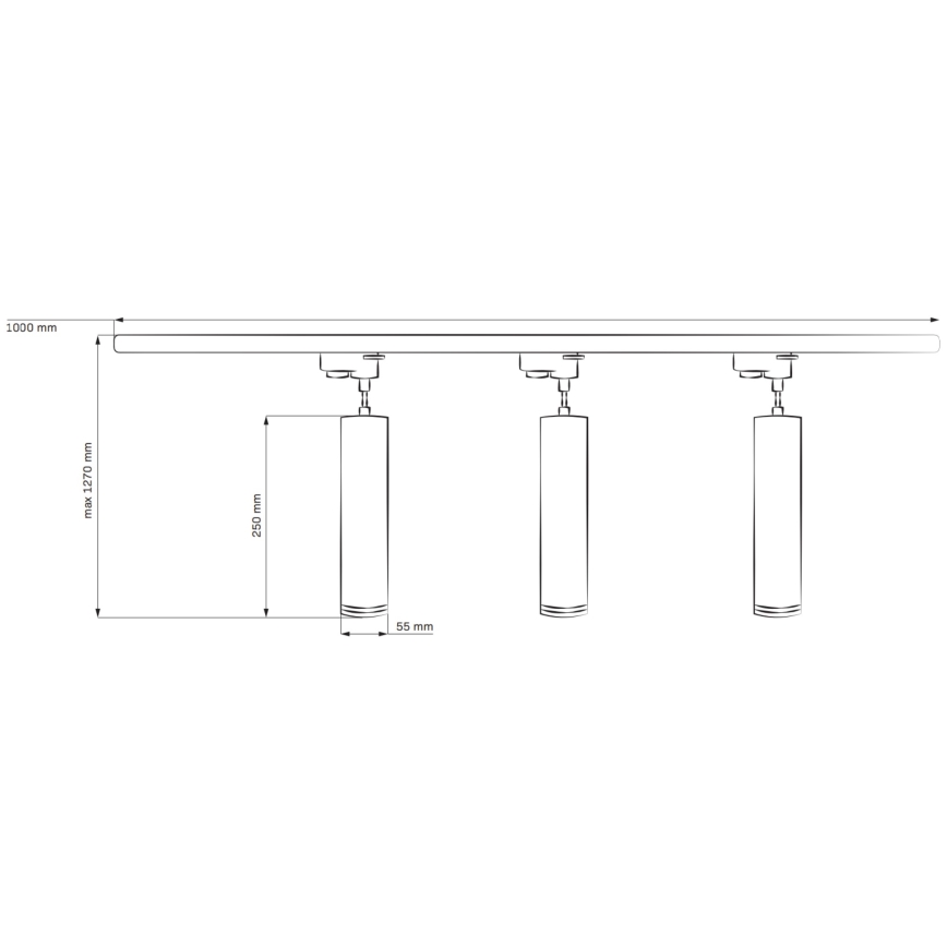 Подвесная люстра для трековой системы MARIBEL 3xGU10/10W/230V + 1 м рейка система белый