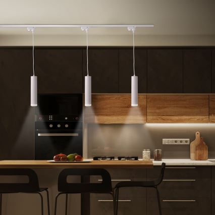 Подвесная люстра для трековой системы PARIS 3xGU10/10W/230V + 1 м рейка система белый