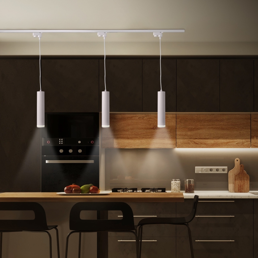 Подвесная люстра для трековой системы PARIS 3xGU10/10W/230V + 1 м рейка система белый
