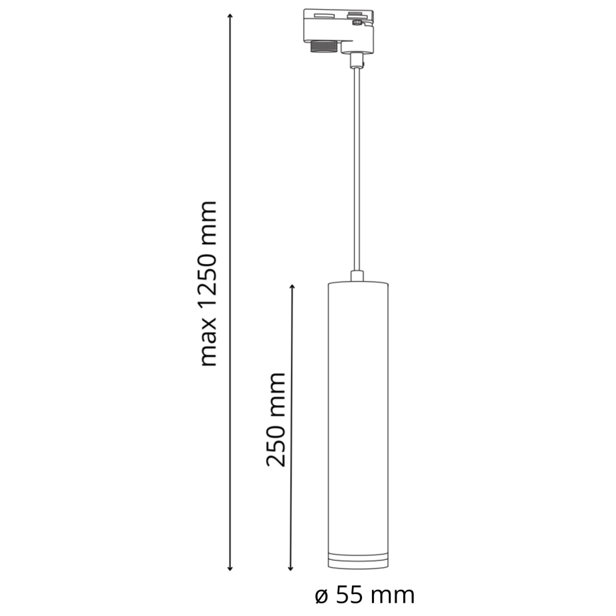 Подвесная люстра для трековой системы PARIS 3xGU10/10W/230V + 1 м рейка система белый