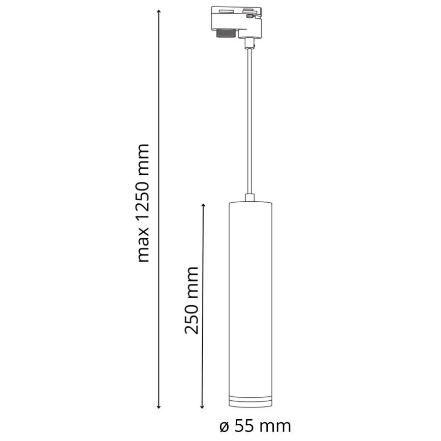 Подвесная люстра для трековой системы PARIS 3xGU10/10W/230V + 1 м рейка система черный