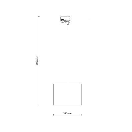 Подвесная люстра для 1-фазной трековой системы TRACER 1xE27/15W/230V диаметр 38 см черный/белый