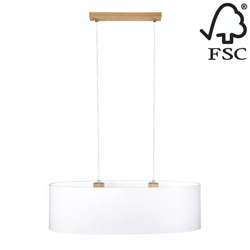 Подвесная люстра DOVE 2xE27/40W/230V дуб - сертифицировано FSC
