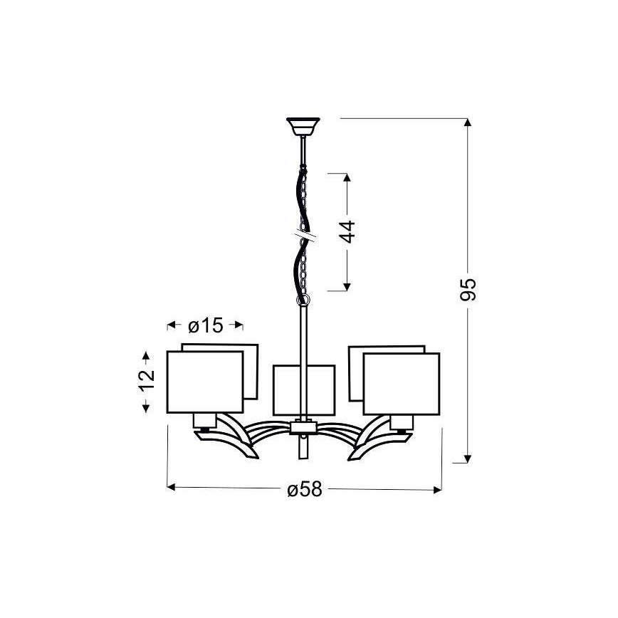 Подвесная люстра DRAGA 5xE27/60W/230V бежевая/блестящий хром