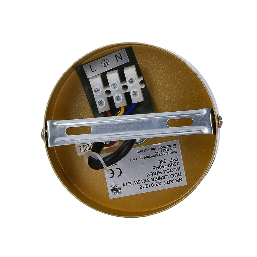 Подвесная люстра DUO 3xE14/40W/230V золотая/черная
