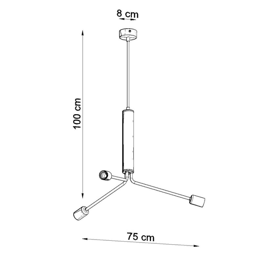 Подвесная люстра DUOMO 3D 3xE27/60W/230V черная