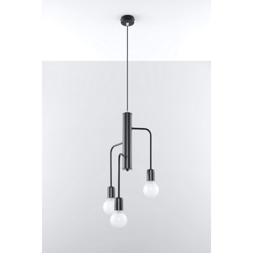 Подвесная люстра DUOMO 3M 3xE27/60W/230V черная