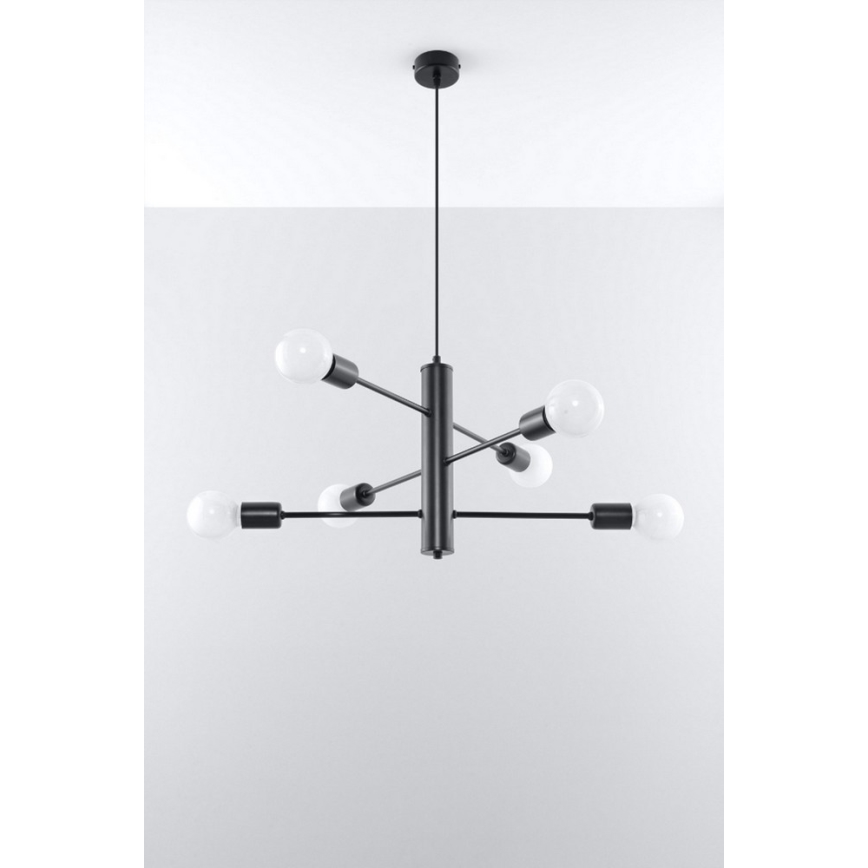 Подвесная люстра DUOMO 6 6xE27/60W/230V черная