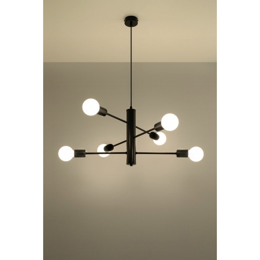 Подвесная люстра DUOMO 6 6xE27/60W/230V черная