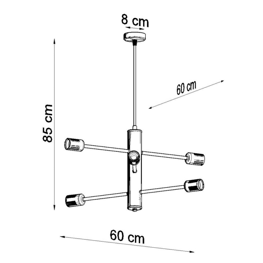 Подвесная люстра DUOMO 6 6xE27/60W/230V черная