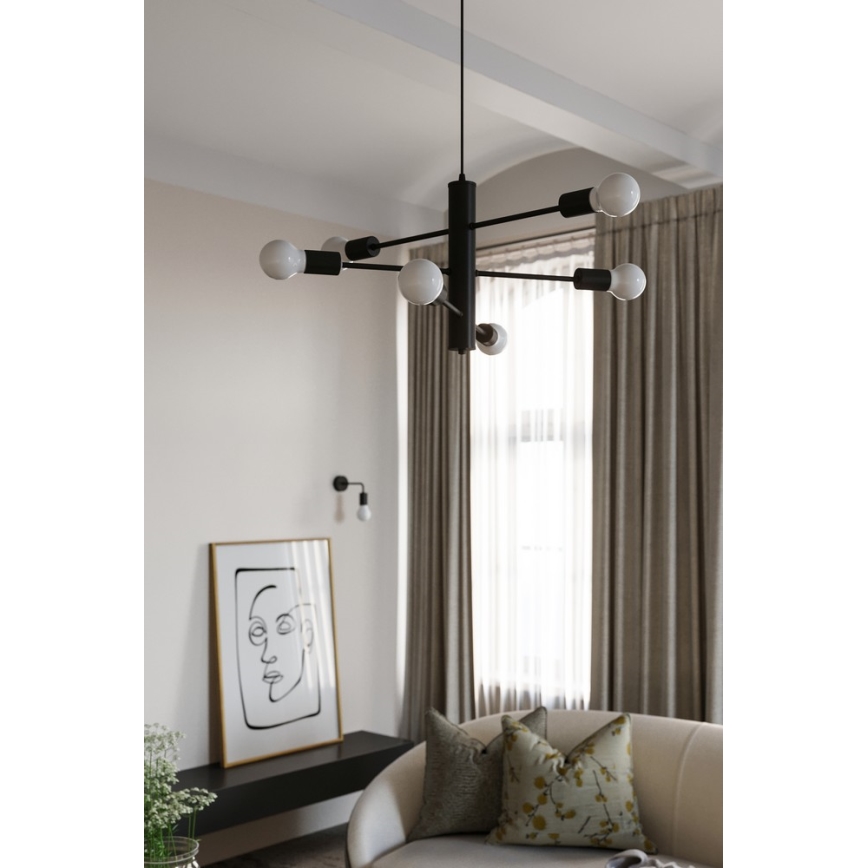 Подвесная люстра DUOMO 6 6xE27/60W/230V черная