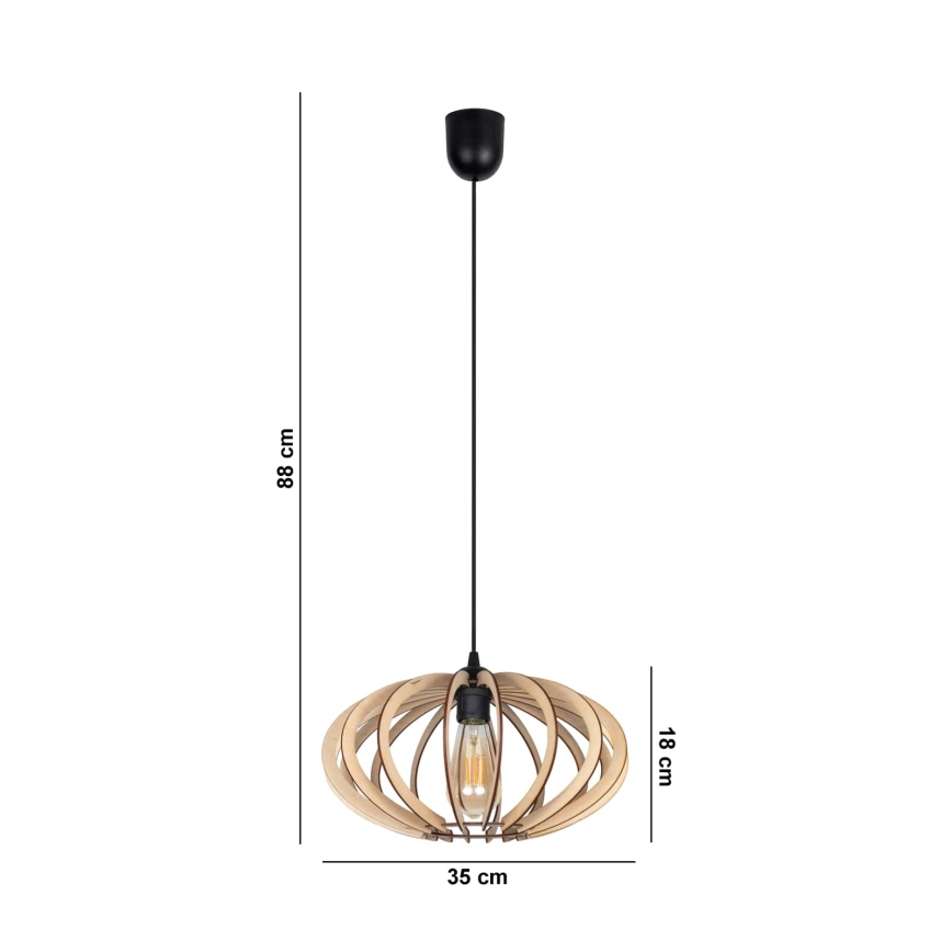 Подвесная люстра EARTH 1xE27/60W/230V черная/бежевая