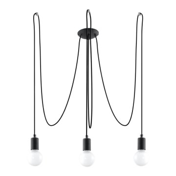 Подвесная люстра EDISON 3 3xE27/60W/230V паук черный