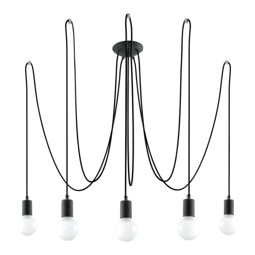 Подвесная люстра EDISON 5 5xE27/60W/230V паук черный