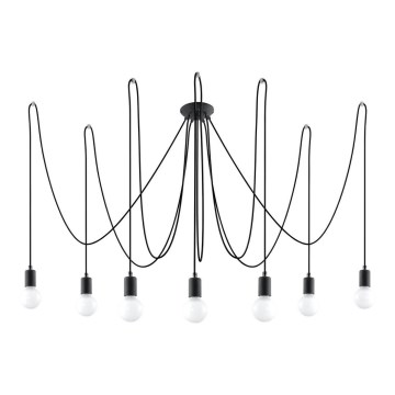 Подвесная люстра EDISON 7 7xE27/60W/230V паук черный