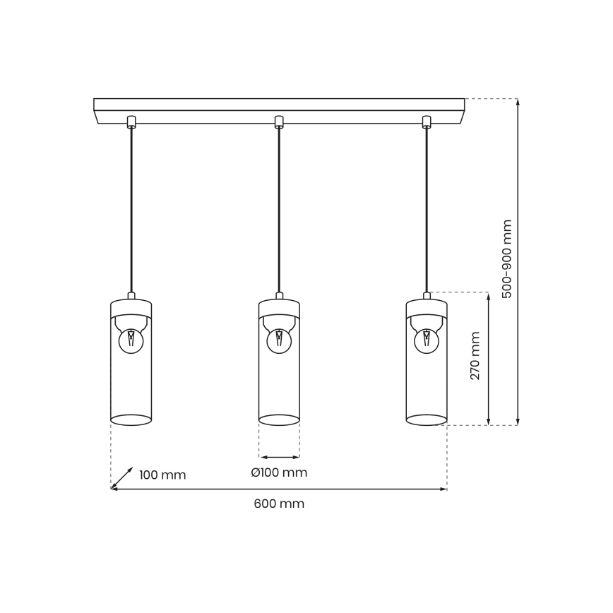 Подвесная люстра ELICA 3xE27/60W/230V