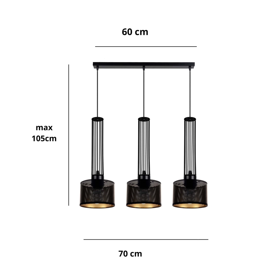 Подвесная люстра ELIS 3xE27/60W/230V