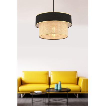 Подвесная люстра ERO 1xE27/60W/230V черная/бежевый