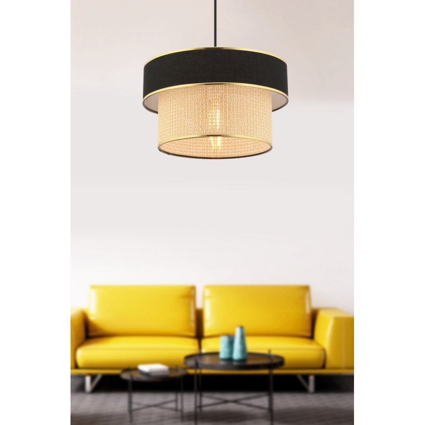 Подвесная люстра ERO 1xE27/60W/230V черная/бежевый
