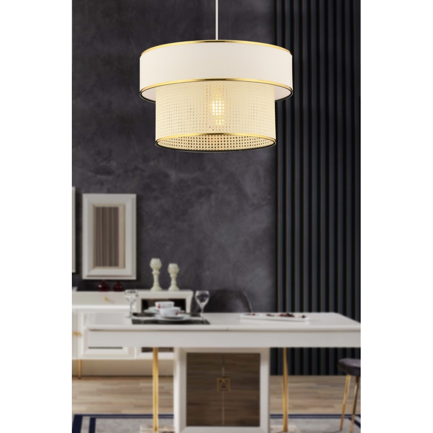 Подвесная люстра ERO 1xE27/60W/230V кремовая/золотая
