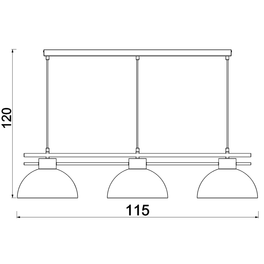 Подвесная люстра ESTATE 3xE27/15W/230V черный
