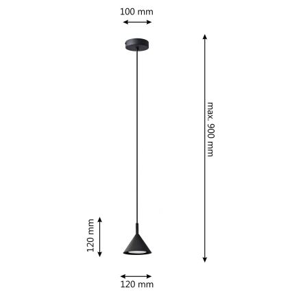 Подвесная люстра ETNA 1xGX53/15W/230V черный