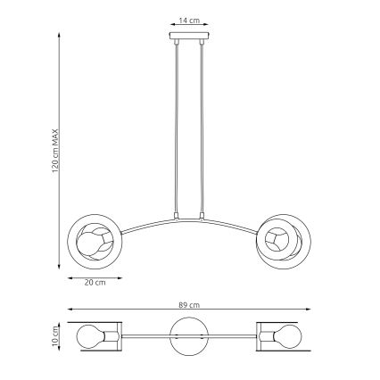 Подвесная люстра EUFORIA 2xE27/15W/230V черная