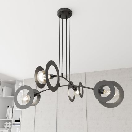 Подвесная люстра EUFORIA 4xE27/15W/230V черная