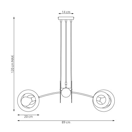 Подвесная люстра EUFORIA 4xE27/15W/230V черная