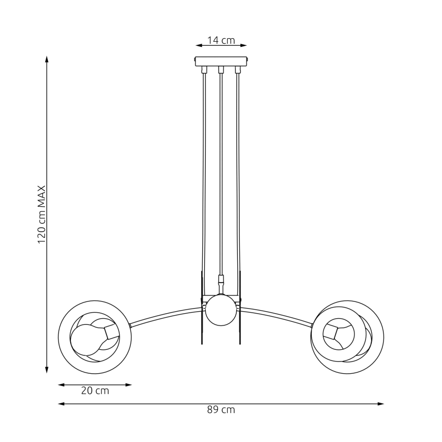 Подвесная люстра EUFORIA 4xE27/15W/230V черная