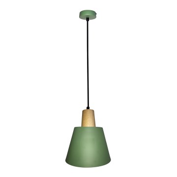 Подвесная люстра FARO 1xE27/40W/230V зеленый/бук