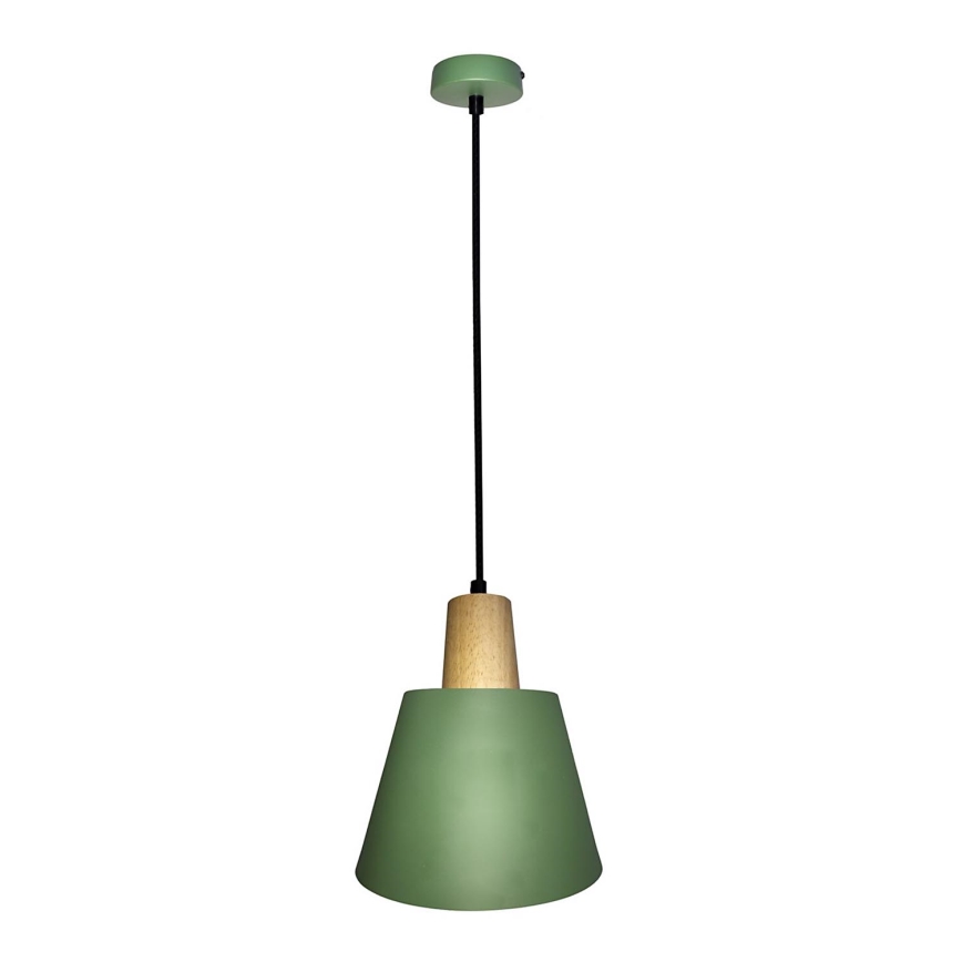 Подвесная люстра FARO 1xE27/40W/230V зеленый/бук