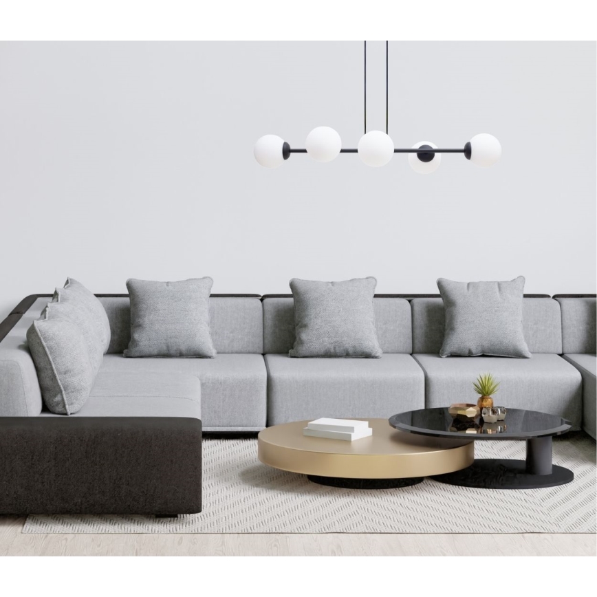 Подвесная люстра FIRA 5xE27/60W/230V черный