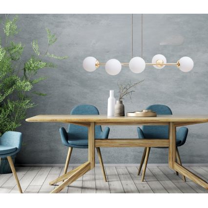 Подвесная люстра FIRA 5xE27/60W/230V золотистый