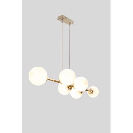 Подвесная люстра FIRA 5xE27/60W/230V золотистый