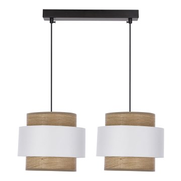 Подвесная люстра FORNI 2xE27/40W/230V коричневый/белый