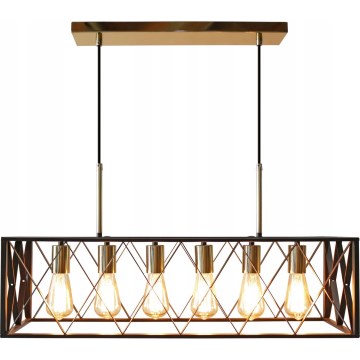 Подвесная люстра FRAME 6xE27/60W/230V черный/золотистый