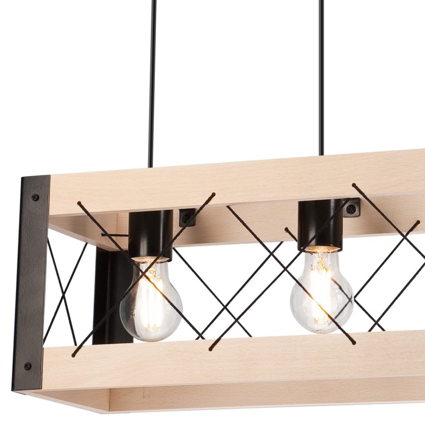 Подвесная люстра FRIDA 3xE27/60W/230V черный/бежевый бук