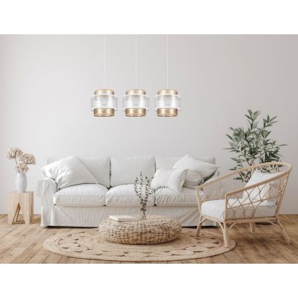 Подвесная люстра GABI 3xE27/60W/230V золотая/белая