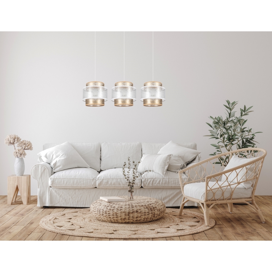 Подвесная люстра GABI 3xE27/60W/230V золотая/белая