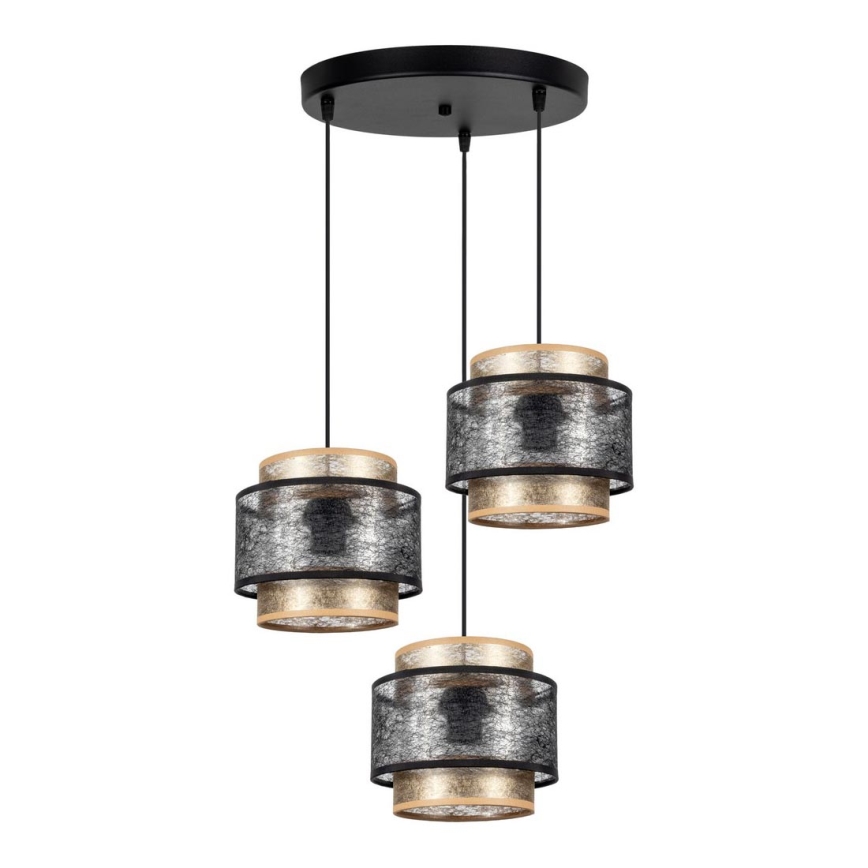 Подвесная люстра GABI 3xE27/60W/230V золотая/черная диаметр 45 см
