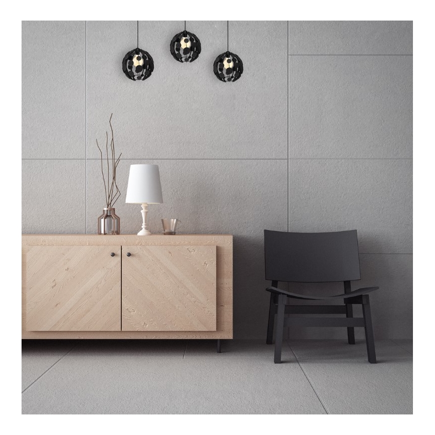 Подвесная люстра GAIA 3xE27/60W/230V черный/коричневый