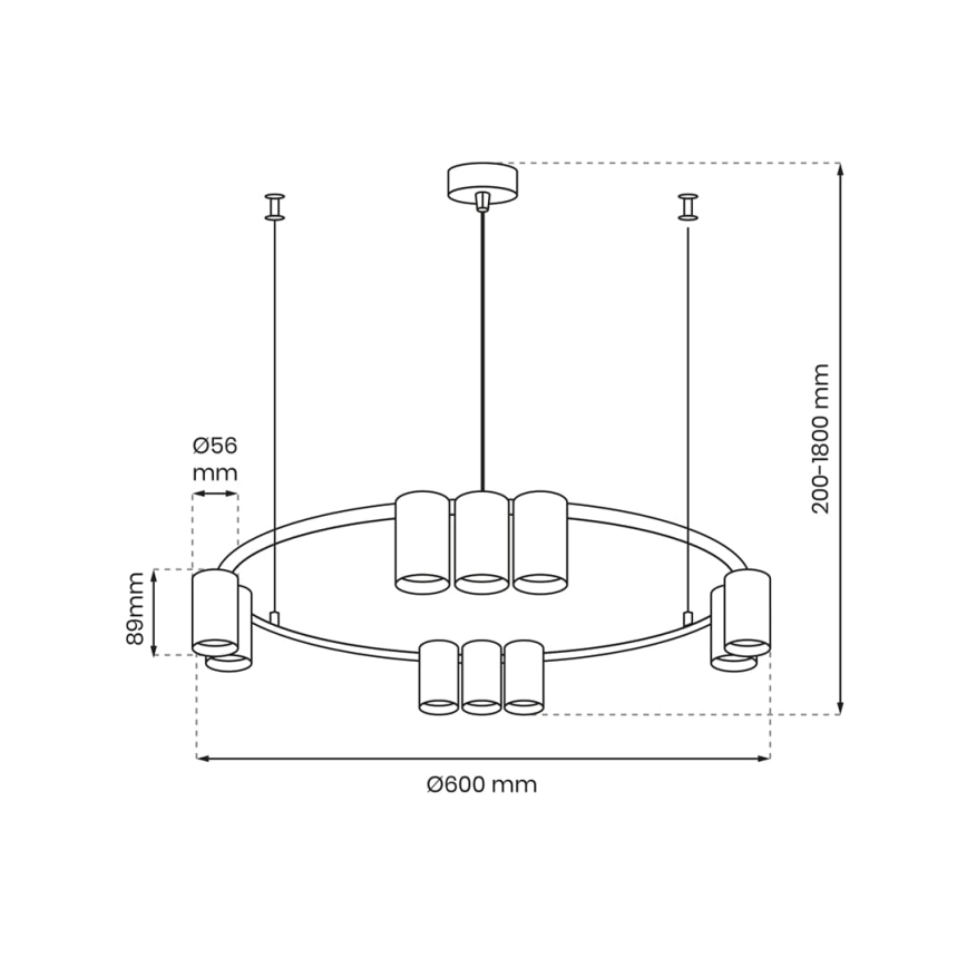 Подвесная люстра GENESIS 10xGU10/8W/230V золотистый