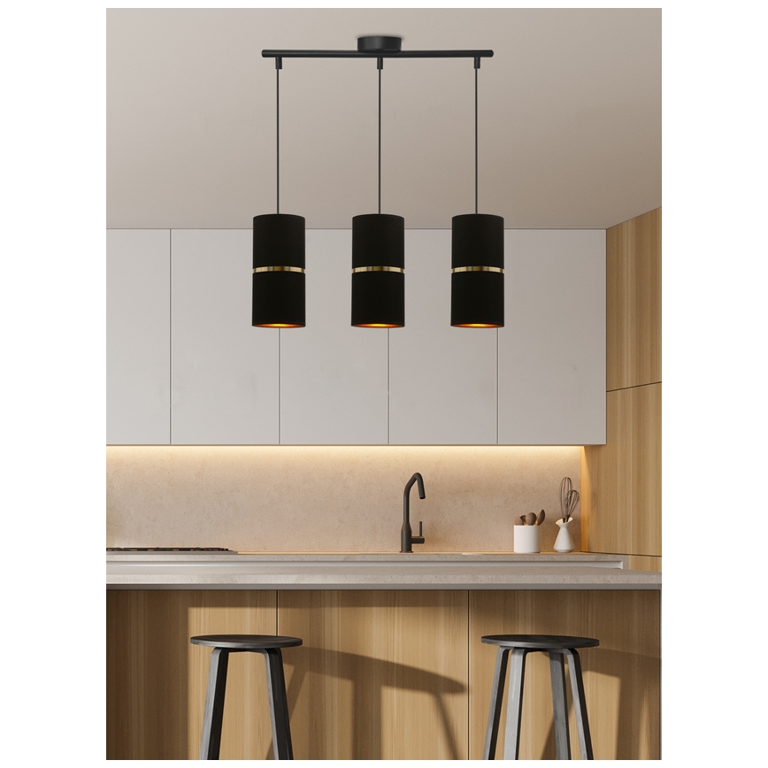 Подвесная люстра GINA 3xE27/60W/230V черный