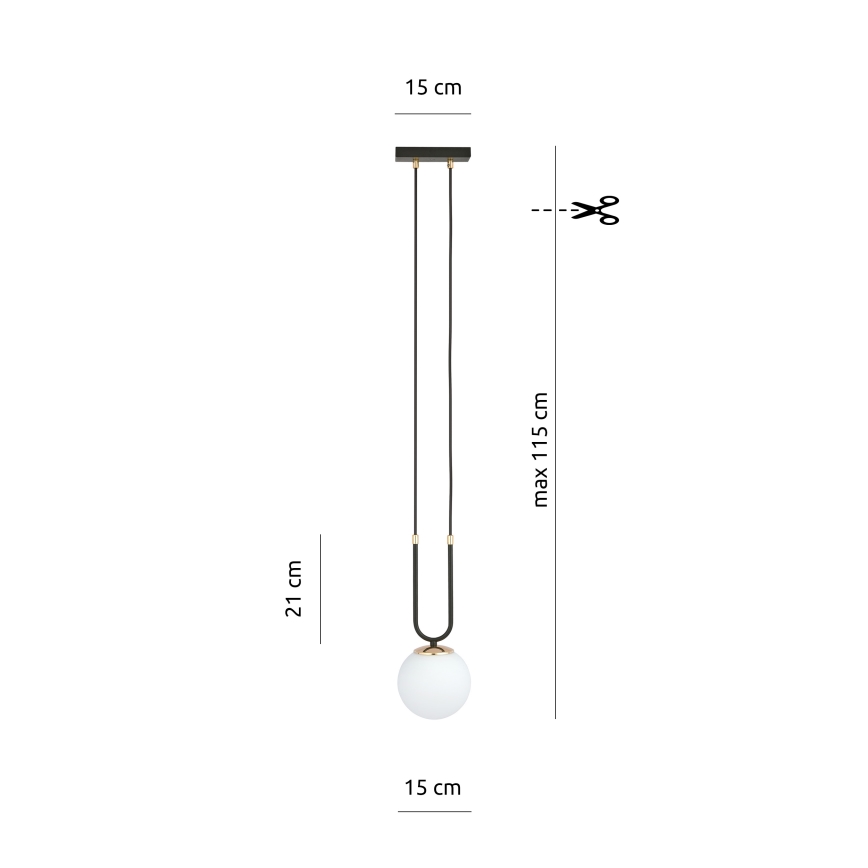 Подвесная люстра GLAM 1xE14/10W/230V черный