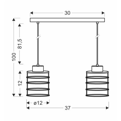 Подвесная люстра GLOB 2xE27/40W/230V черная